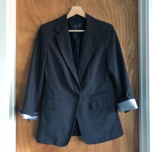 Dusty navy blue 3/4 sleeve blazer